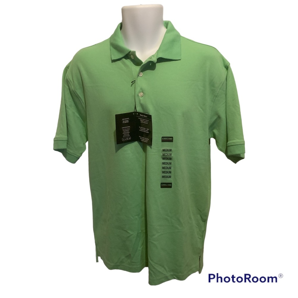 Kirkland Signature Mens  Polo Size Medium Green
